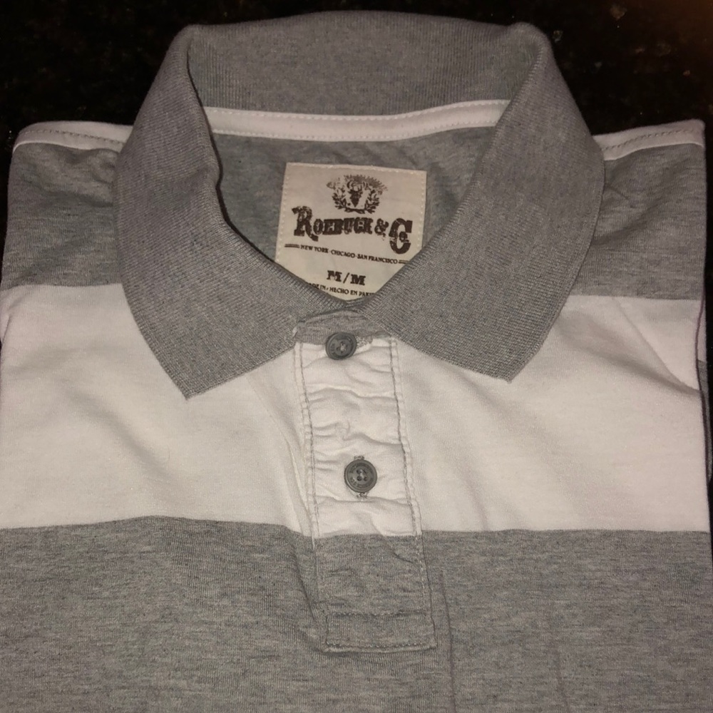 Roebuck & Co. short sleeved striped polo M